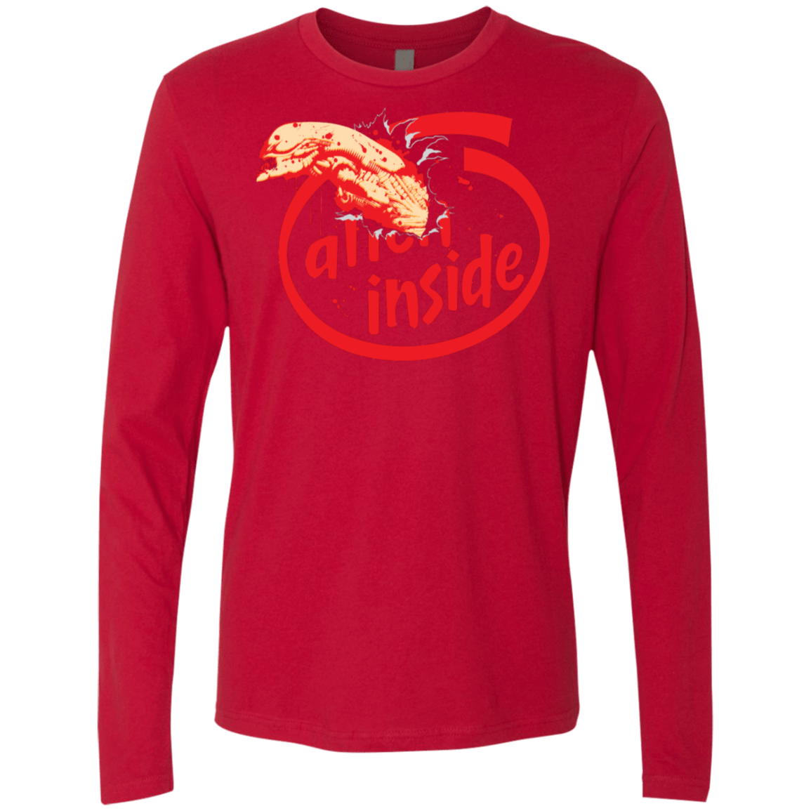 T-Shirts Red / S Alien Inside Men's Premium Long Sleeve