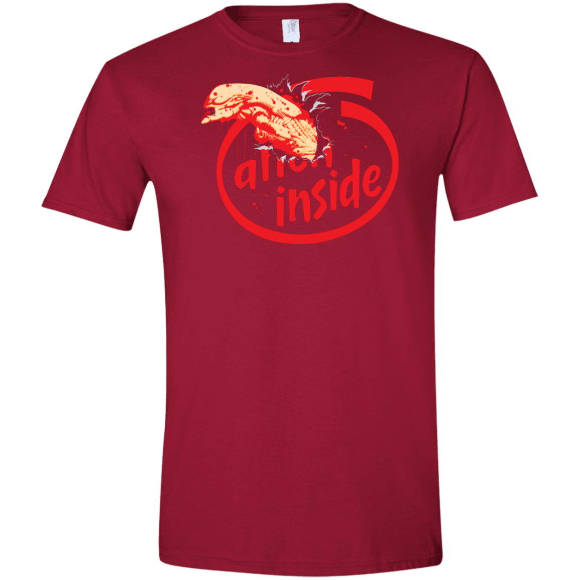 T-Shirts Cardinal Red / S Alien Inside Men's Semi-Fitted Softstyle