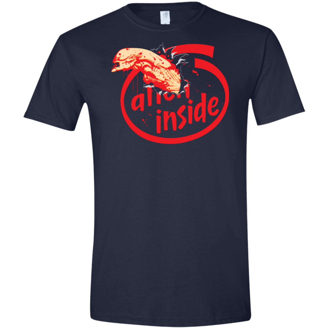 T-Shirts Navy / X-Small Alien Inside Men's Semi-Fitted Softstyle