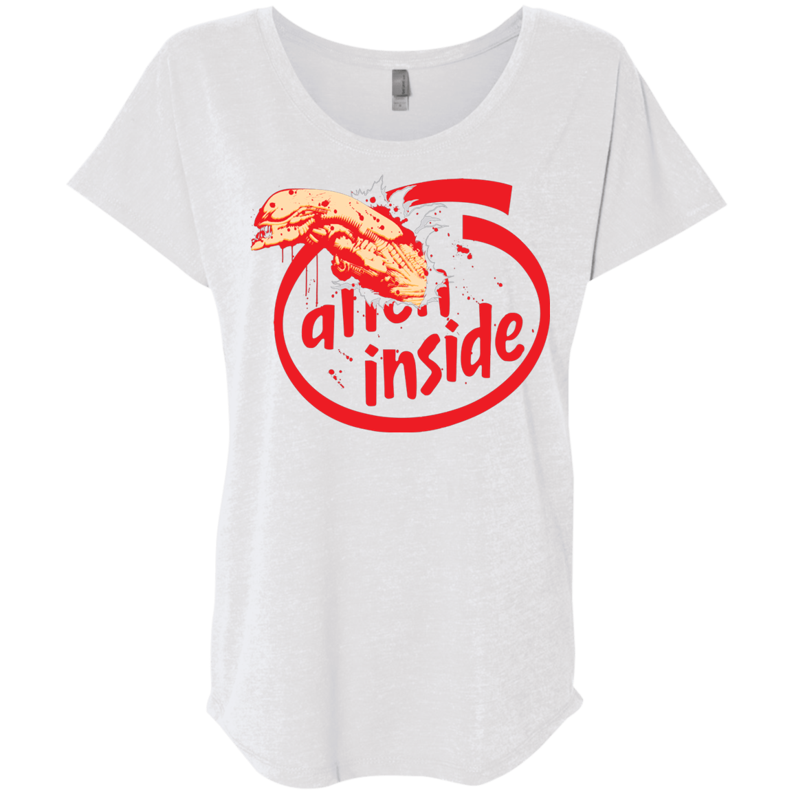 T-Shirts Heather White / X-Small Alien Inside Triblend Dolman Sleeve