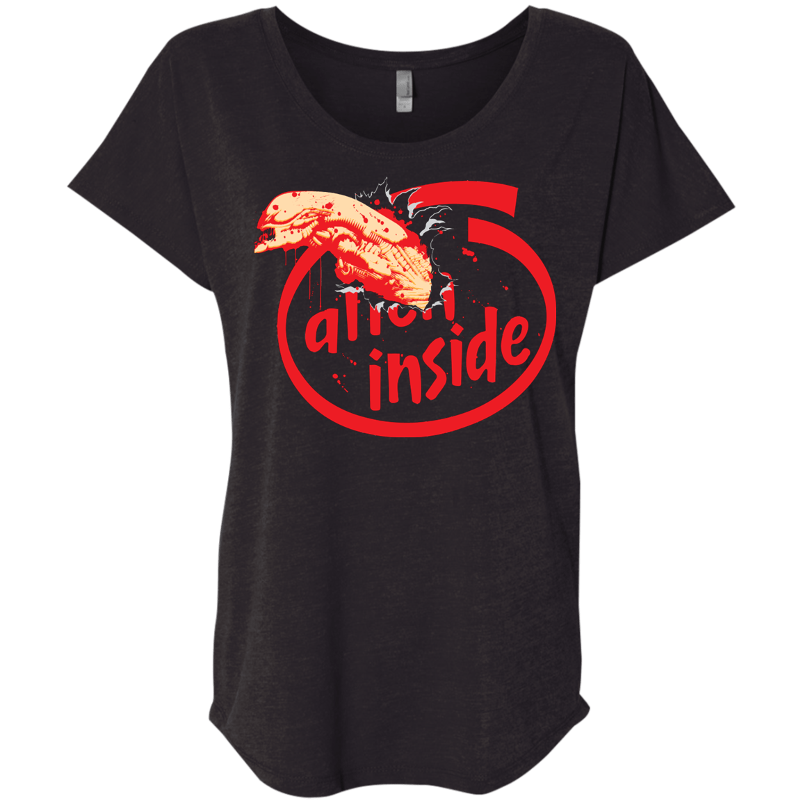 T-Shirts Vintage Black / X-Small Alien Inside Triblend Dolman Sleeve