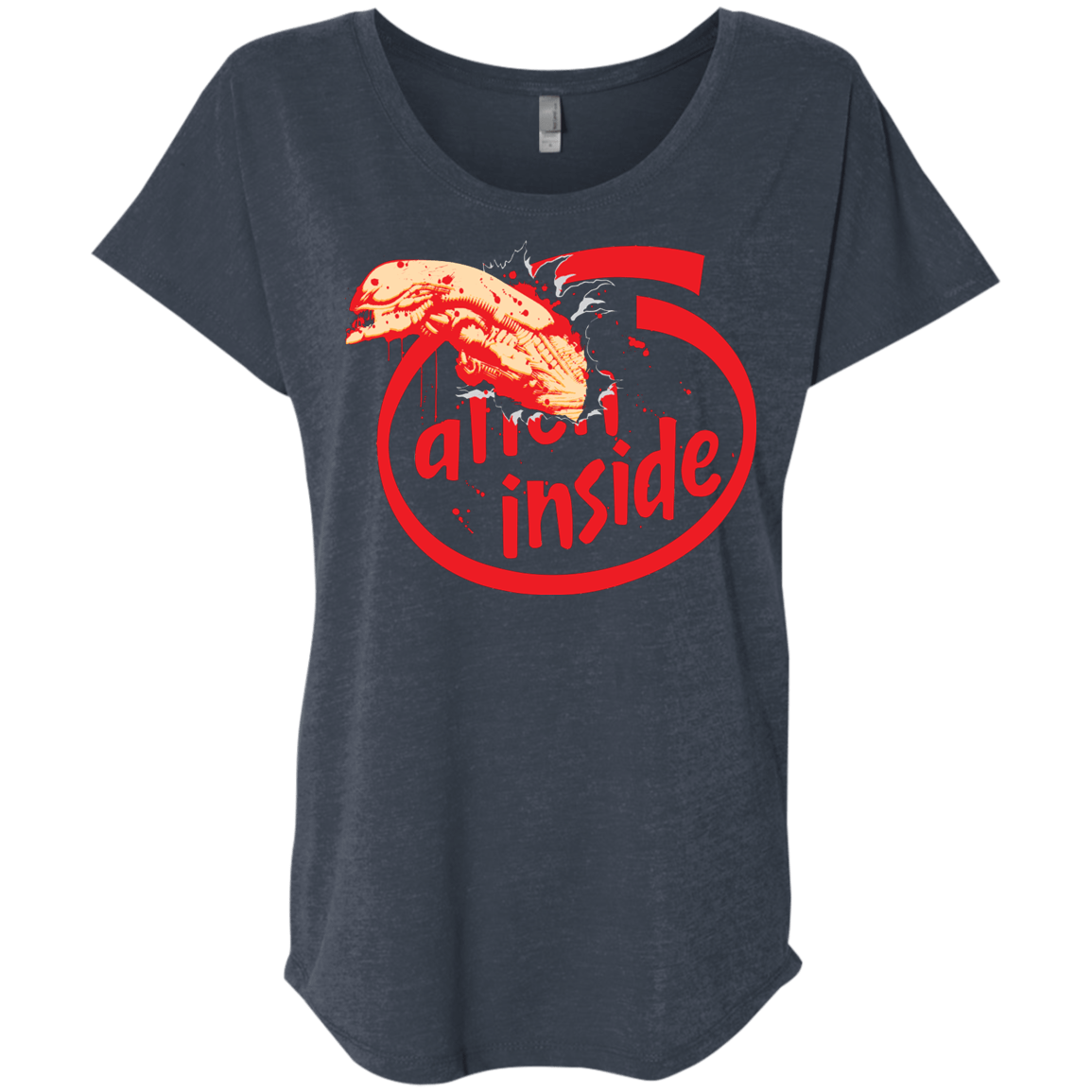 T-Shirts Vintage Navy / X-Small Alien Inside Triblend Dolman Sleeve