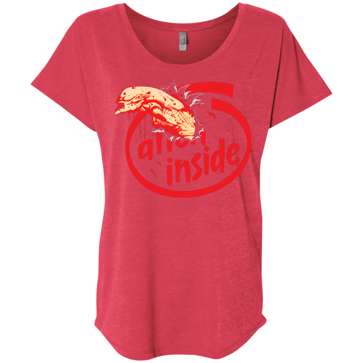 T-Shirts Vintage Red / X-Small Alien Inside Triblend Dolman Sleeve