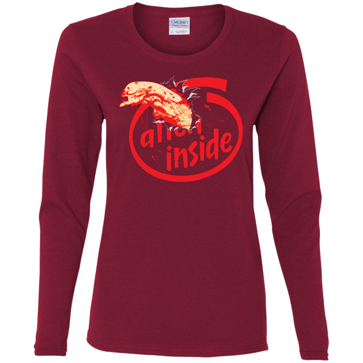 T-Shirts Cardinal / S Alien Inside Women's Long Sleeve T-Shirt