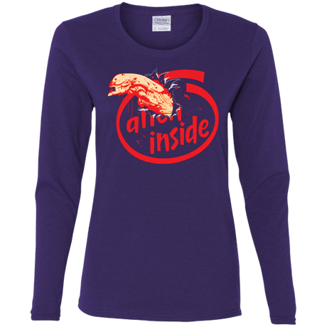 T-Shirts Purple / S Alien Inside Women's Long Sleeve T-Shirt