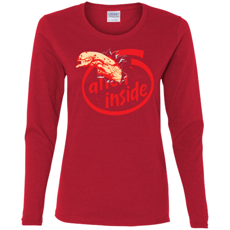T-Shirts Red / S Alien Inside Women's Long Sleeve T-Shirt