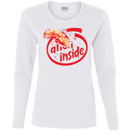 T-Shirts White / S Alien Inside Women's Long Sleeve T-Shirt