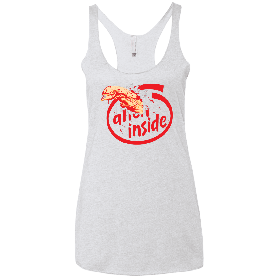 T-Shirts Heather White / X-Small Alien Inside Women's Triblend Racerback Tank