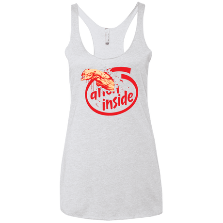 T-Shirts Heather White / X-Small Alien Inside Women's Triblend Racerback Tank