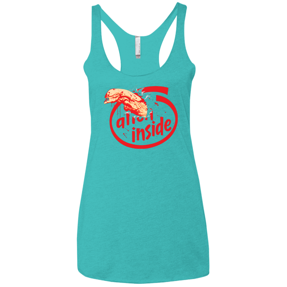 T-Shirts Tahiti Blue / X-Small Alien Inside Women's Triblend Racerback Tank