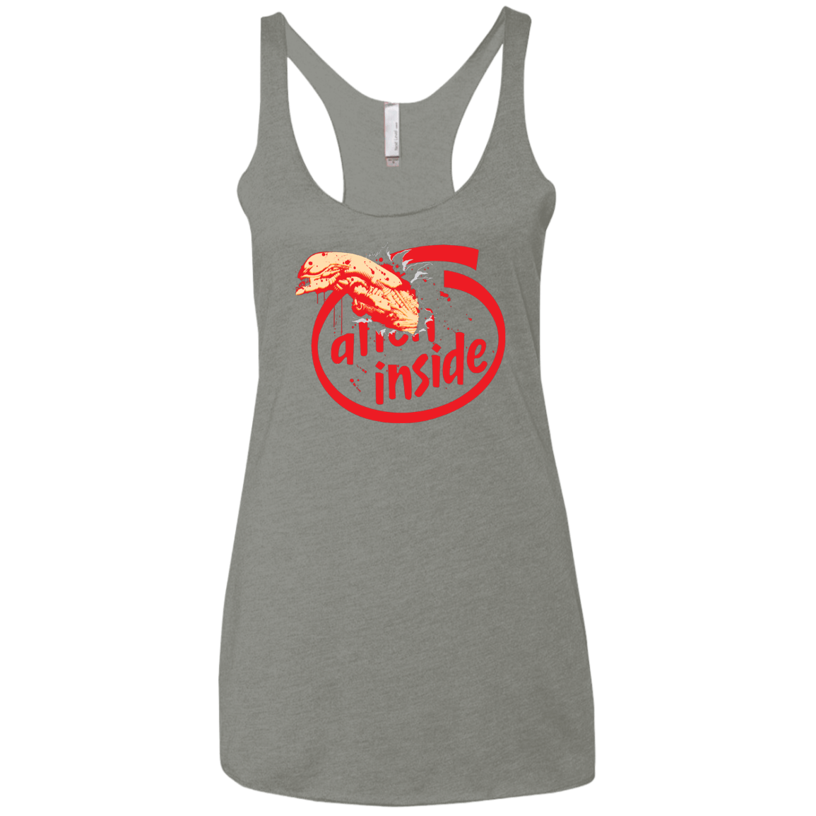 T-Shirts Venetian Grey / X-Small Alien Inside Women's Triblend Racerback Tank