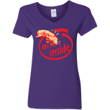 T-Shirts Purple / S Alien Inside Women's V-Neck T-Shirt