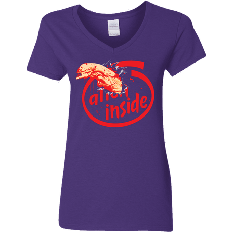 T-Shirts Purple / S Alien Inside Women's V-Neck T-Shirt