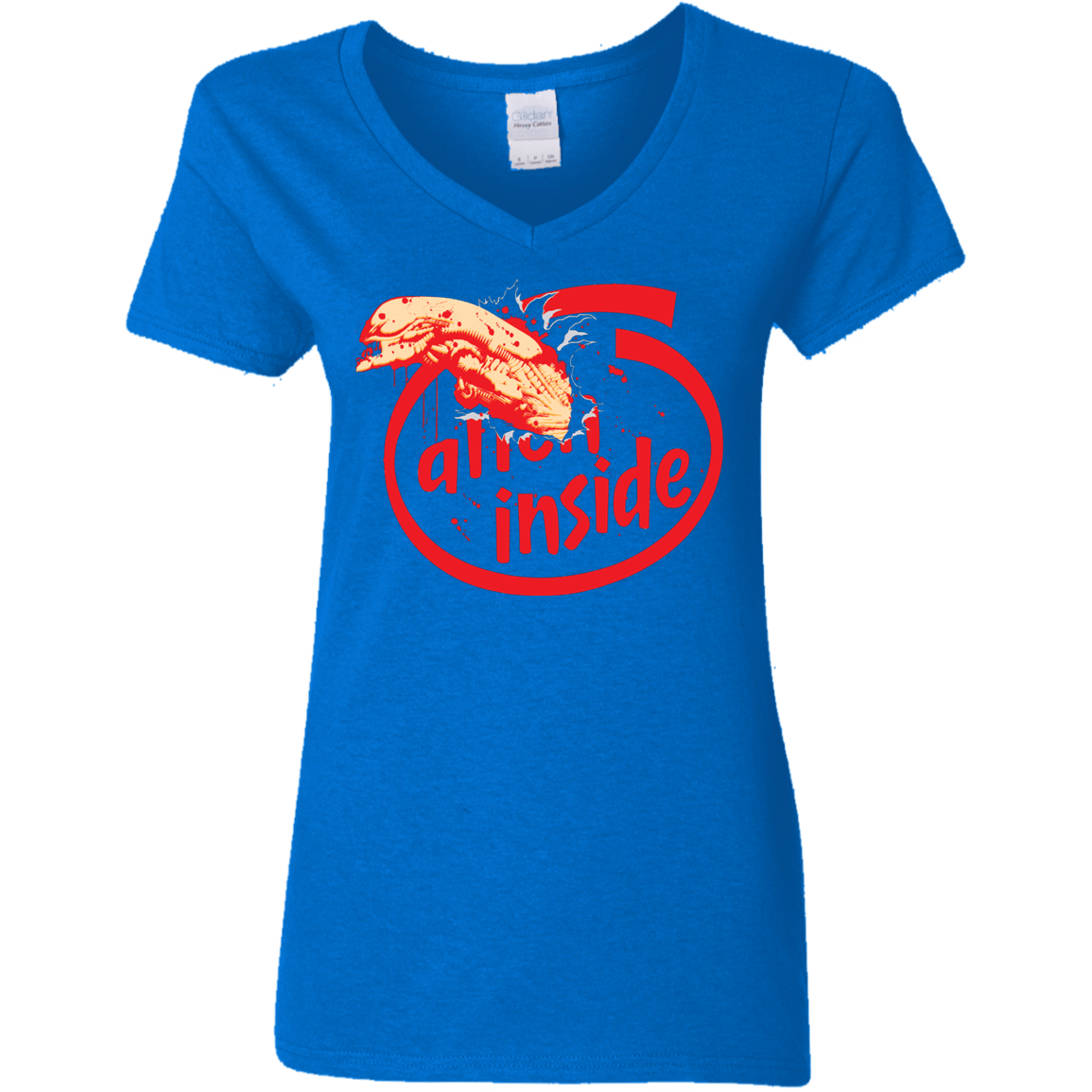 T-Shirts Royal / S Alien Inside Women's V-Neck T-Shirt