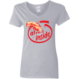 T-Shirts Sport Grey / S Alien Inside Women's V-Neck T-Shirt