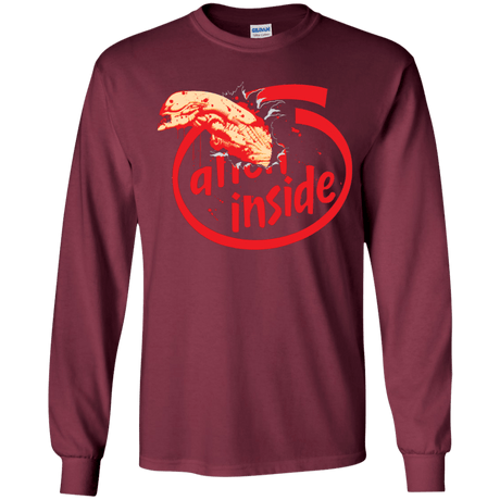 T-Shirts Maroon / YS Alien Inside Youth Long Sleeve T-Shirt