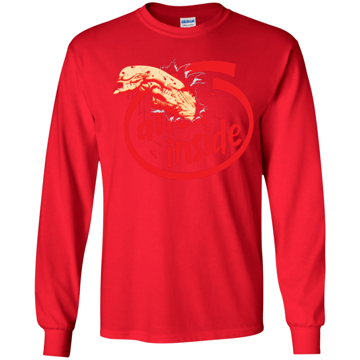 T-Shirts Red / YS Alien Inside Youth Long Sleeve T-Shirt