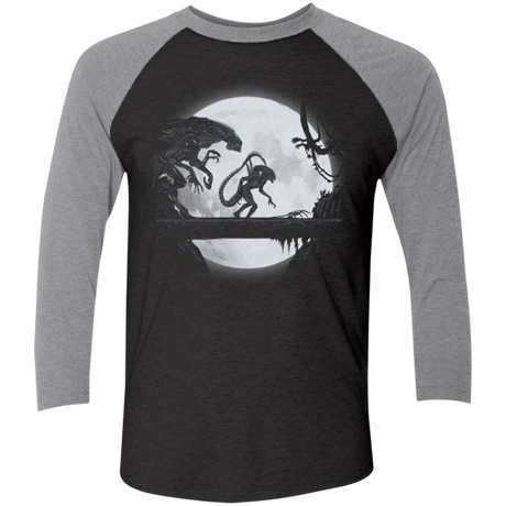 T-Shirts Vintage Black/Premium Heather / X-Small Alien Matata Men's Triblend 3/4 Sleeve