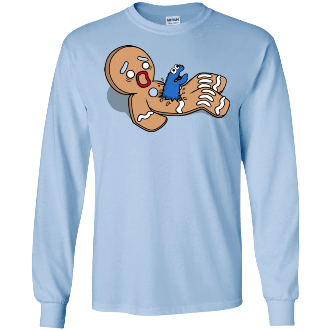 T-Shirts Light Blue / S Alien Nom Nom Men's Long Sleeve T-Shirt