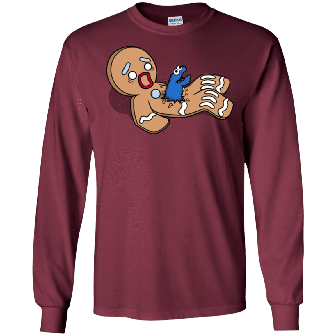 T-Shirts Maroon / S Alien Nom Nom Men's Long Sleeve T-Shirt