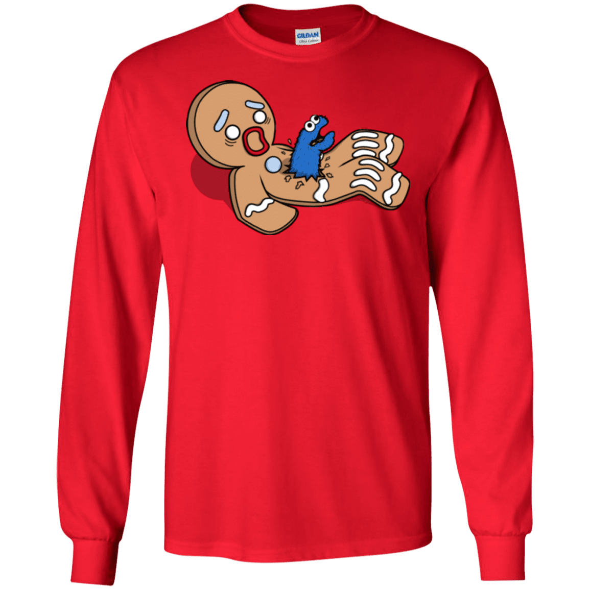 T-Shirts Red / S Alien Nom Nom Men's Long Sleeve T-Shirt