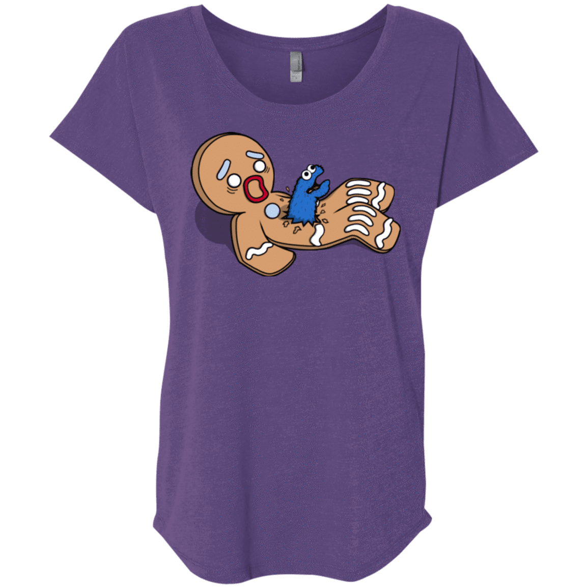 T-Shirts Purple Rush / X-Small Alien Nom Nom Triblend Dolman Sleeve