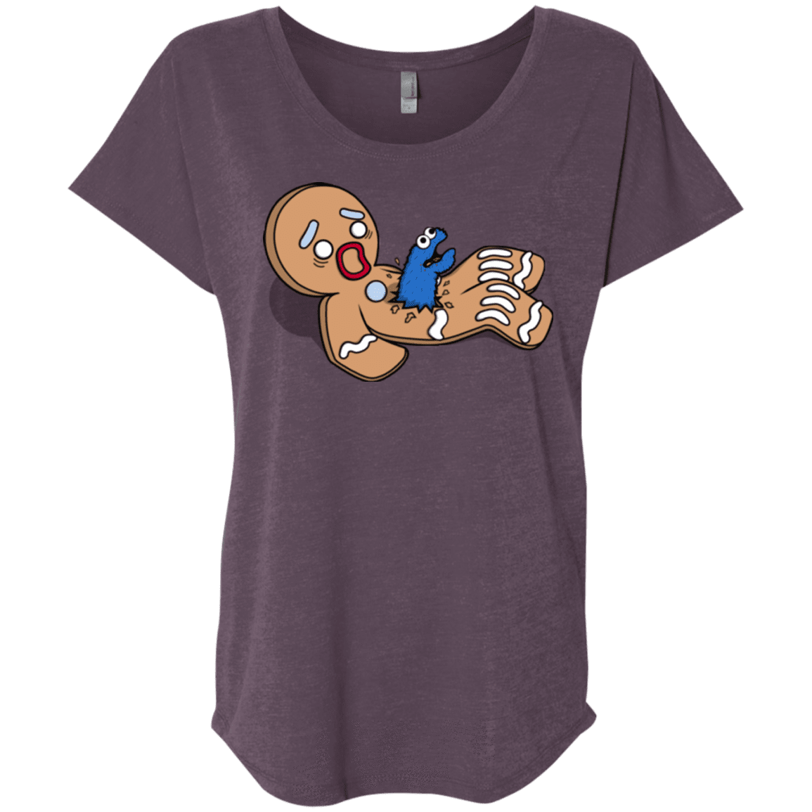 T-Shirts Vintage Purple / X-Small Alien Nom Nom Triblend Dolman Sleeve