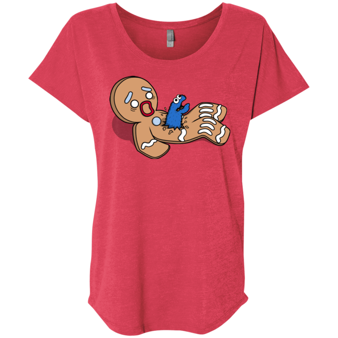 T-Shirts Vintage Red / X-Small Alien Nom Nom Triblend Dolman Sleeve