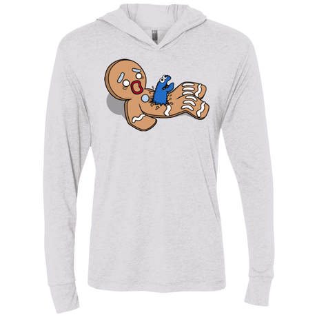 T-Shirts Heather White / X-Small Alien Nom Nom Triblend Long Sleeve Hoodie Tee