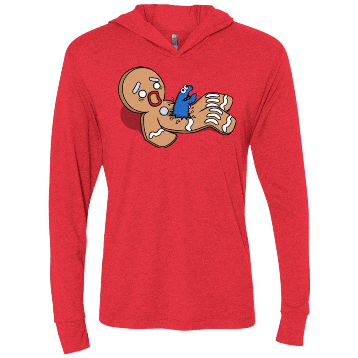 T-Shirts Vintage Red / X-Small Alien Nom Nom Triblend Long Sleeve Hoodie Tee