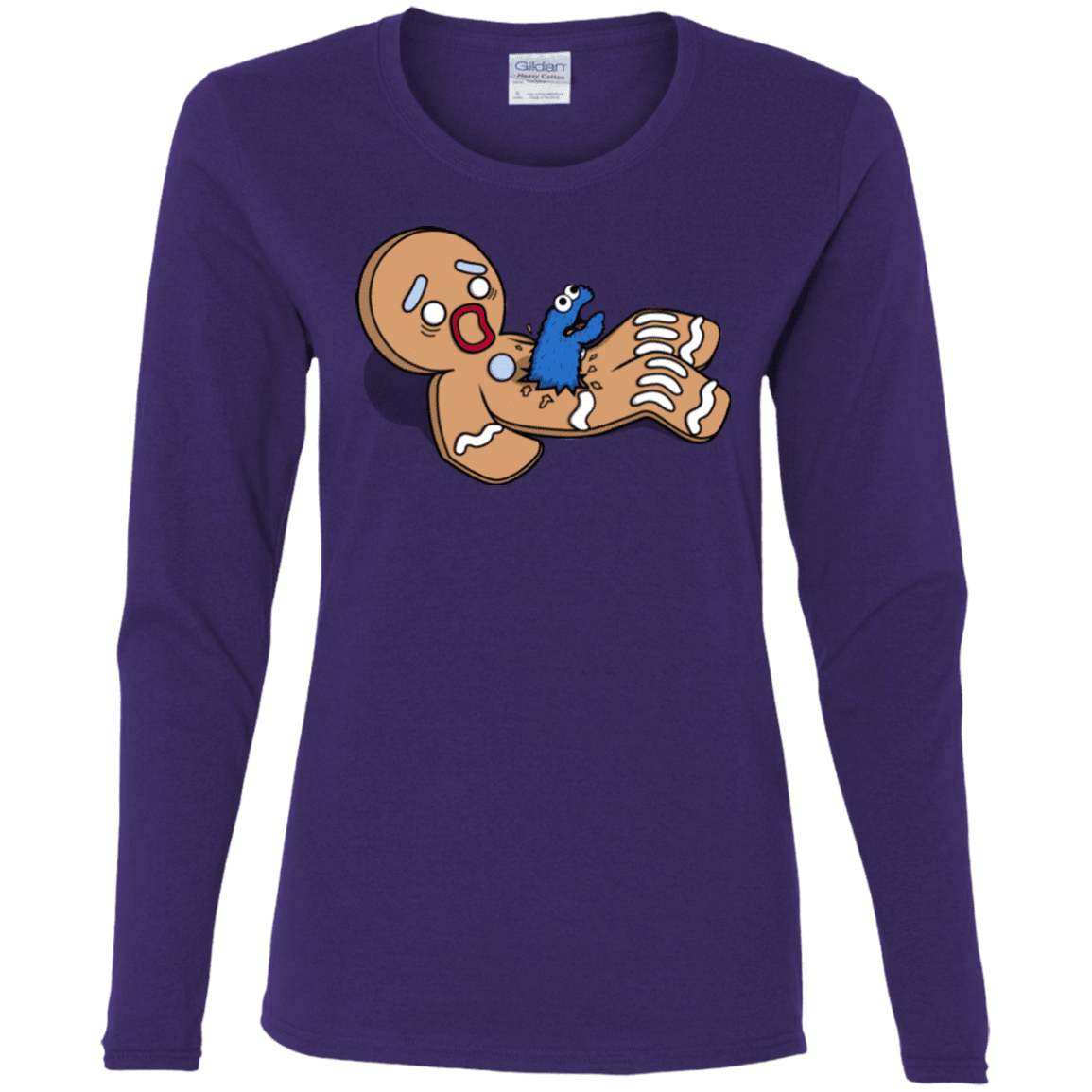 T-Shirts Purple / S Alien Nom Nom Women's Long Sleeve T-Shirt