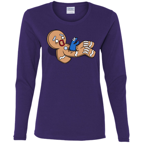 T-Shirts Purple / S Alien Nom Nom Women's Long Sleeve T-Shirt