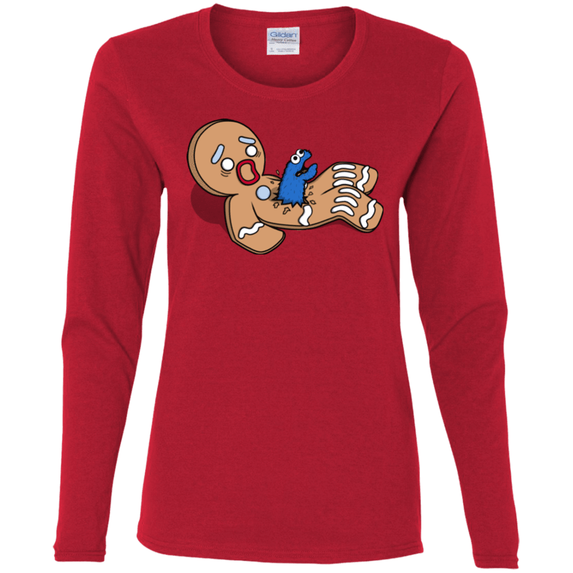 T-Shirts Red / S Alien Nom Nom Women's Long Sleeve T-Shirt