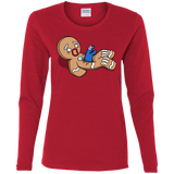 T-Shirts Red / S Alien Nom Nom Women's Long Sleeve T-Shirt