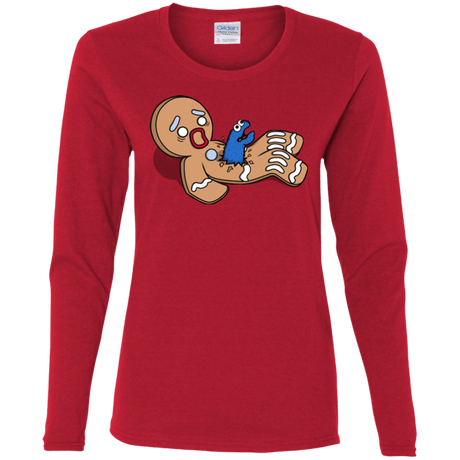 T-Shirts Red / S Alien Nom Nom Women's Long Sleeve T-Shirt