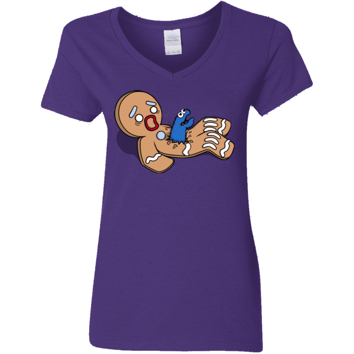 T-Shirts Purple / S Alien Nom Nom Women's V-Neck T-Shirt