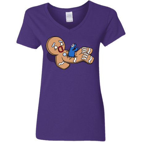 T-Shirts Purple / S Alien Nom Nom Women's V-Neck T-Shirt