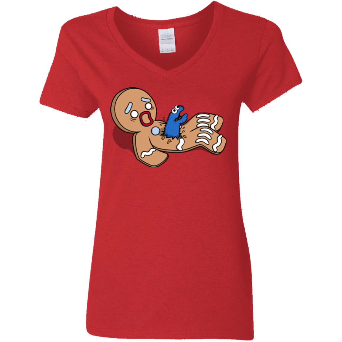 T-Shirts Red / S Alien Nom Nom Women's V-Neck T-Shirt