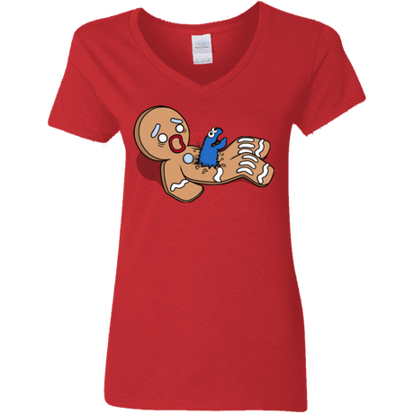 T-Shirts Red / S Alien Nom Nom Women's V-Neck T-Shirt