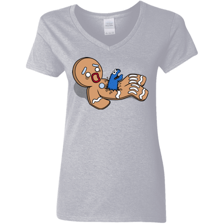 T-Shirts Sport Grey / S Alien Nom Nom Women's V-Neck T-Shirt