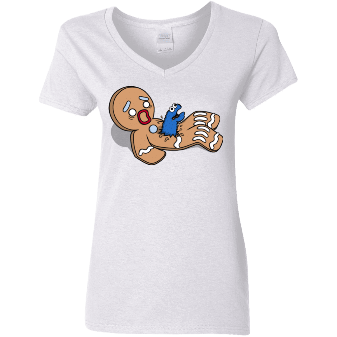 T-Shirts White / S Alien Nom Nom Women's V-Neck T-Shirt