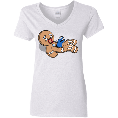 T-Shirts White / S Alien Nom Nom Women's V-Neck T-Shirt