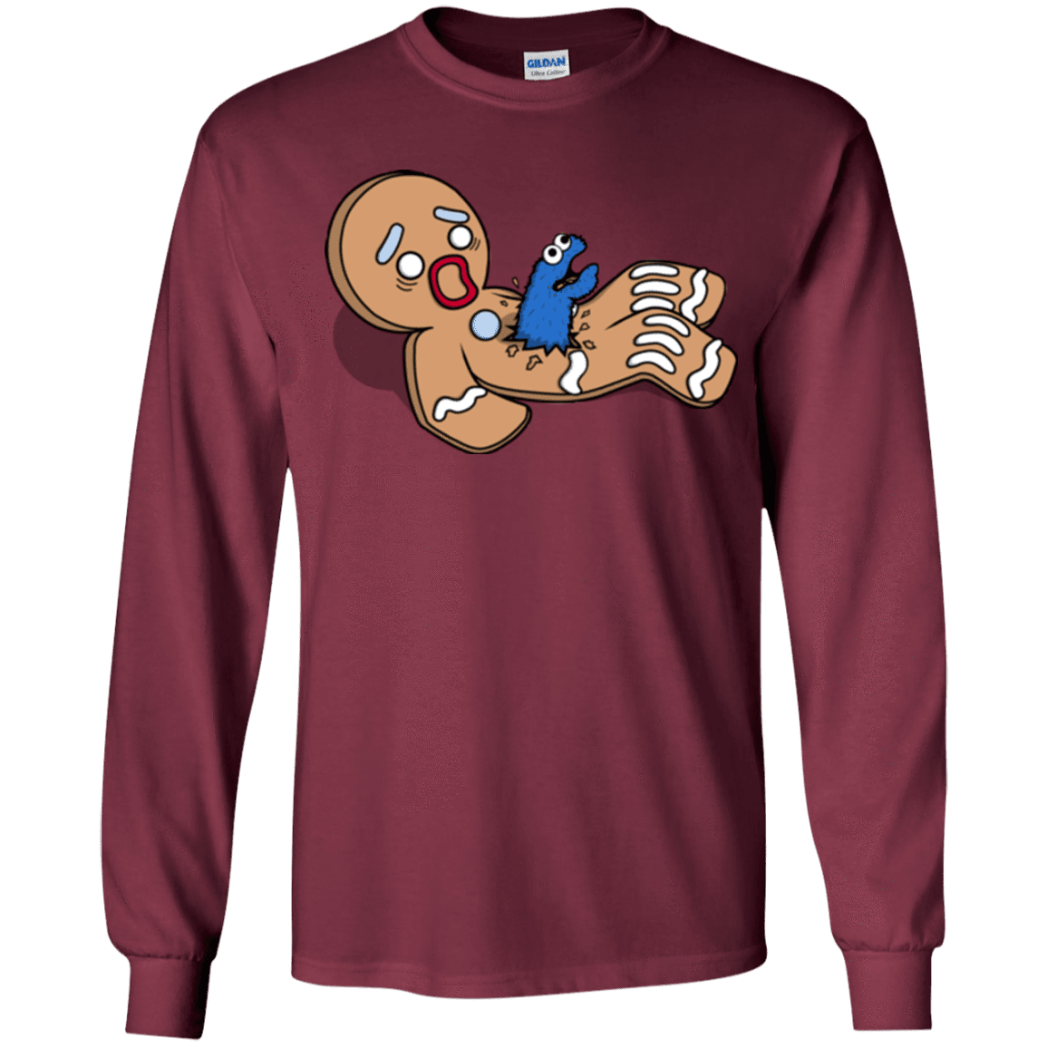 T-Shirts Maroon / YS Alien Nom Nom Youth Long Sleeve T-Shirt