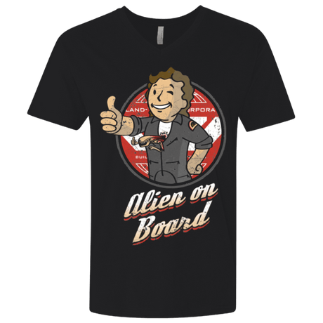 T-Shirts Black / X-Small Alien on Board Men's Premium V-Neck