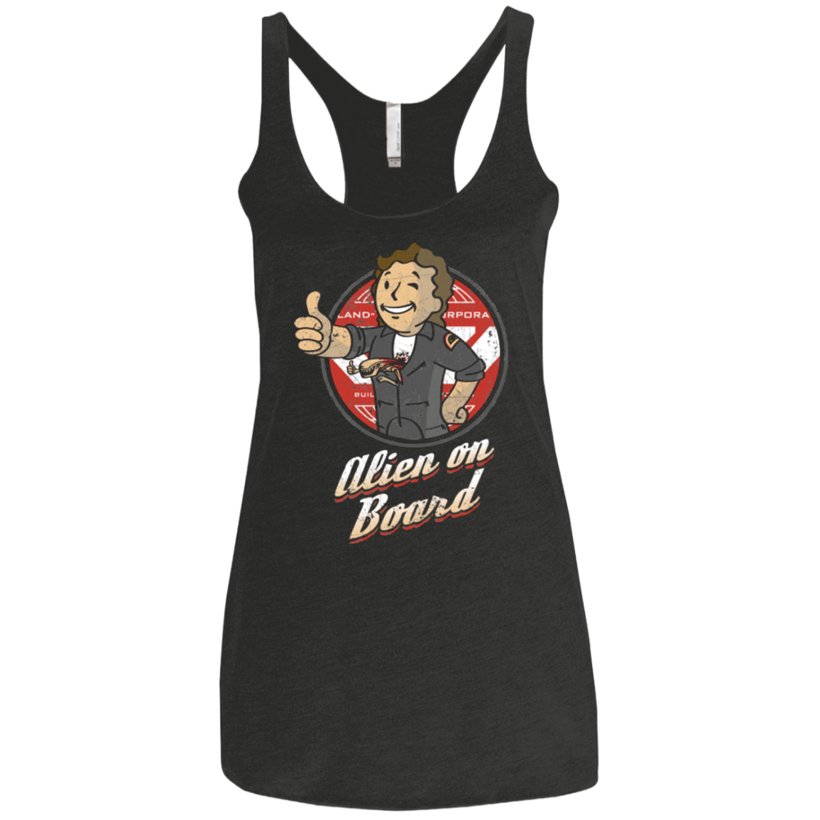 T-Shirts Vintage Black / X-Small Alien on Board Women's Triblend Racerback Tank