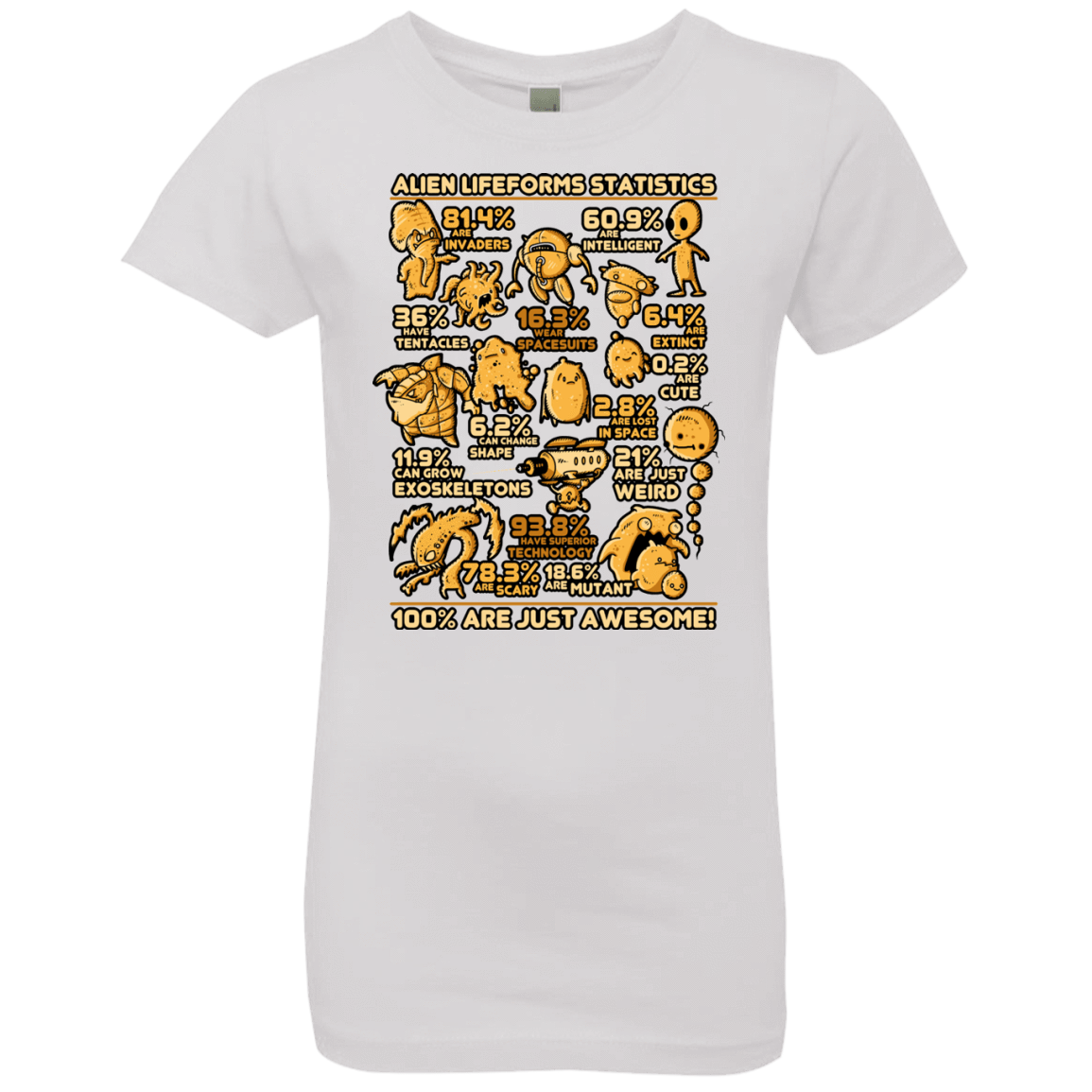 T-Shirts White / YXS Alien Statistics Girls Premium T-Shirt