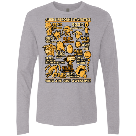 T-Shirts Heather Grey / Small Alien Statistics Men's Premium Long Sleeve