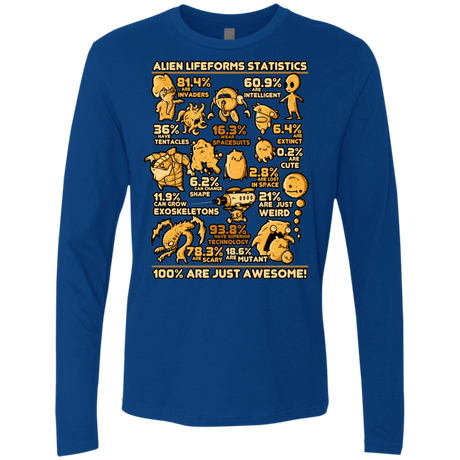 T-Shirts Royal / Small Alien Statistics Men's Premium Long Sleeve