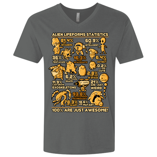 T-Shirts Heavy Metal / X-Small Alien Statistics Men's Premium V-Neck