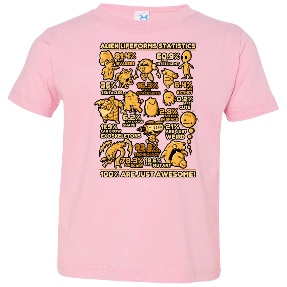 T-Shirts Pink / 2T Alien Statistics Toddler Premium T-Shirt